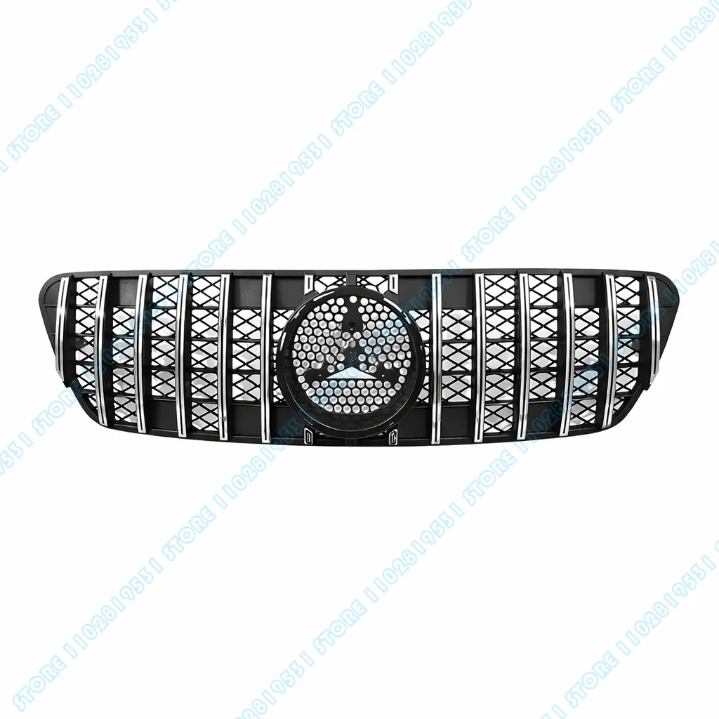 for 1998-2004 W163 ML Class Mercedes Benz GT Front Bumper Mesh Grille Radiator with Bottom Grid ML230 ML270 ML320 ML400 ML430