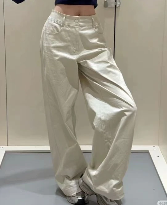 

LO Women's Wide-leg pants Loose-Fit High waist Slimming Straight-Leg Draped Versatile Trousers Casual Pants Autumn New Arrival