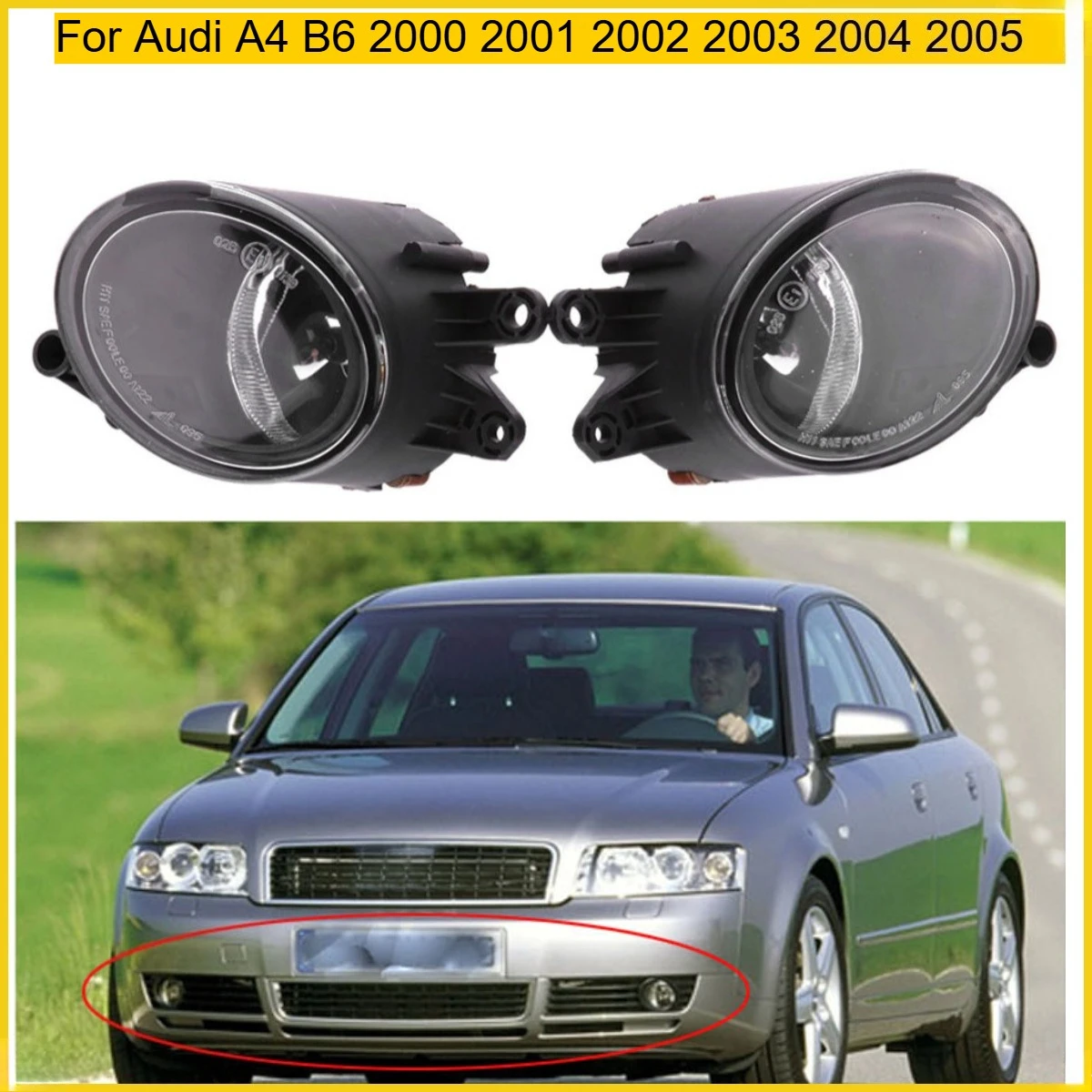 

For Audi A4 B6 2000 2001 2002 2003 2004 2005 front bumper front fog lamp left and right 8E0941700 8E0941699 anti-fog lamp