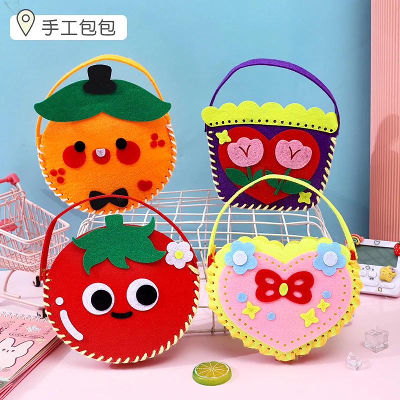 Kindergarten girls handmade handbag material bag children diy creative bag non-woven non-woven fabric