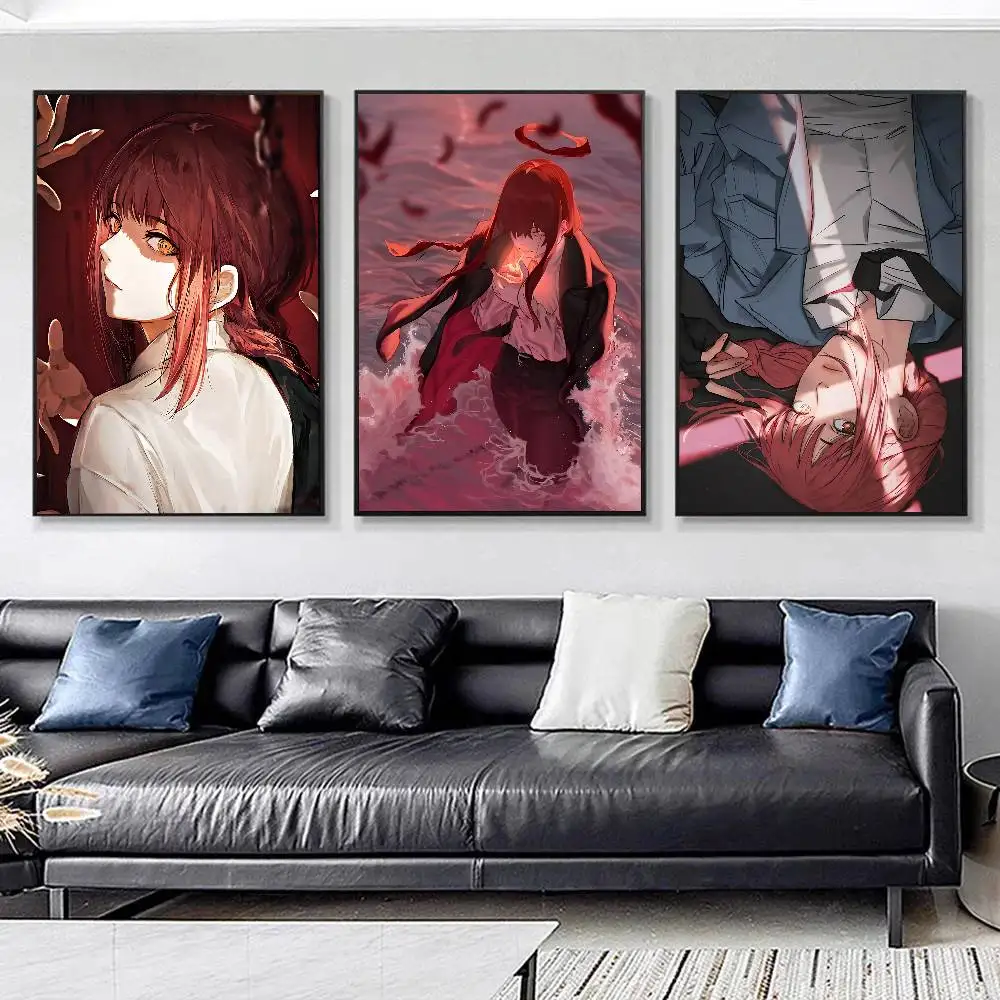 Anime C-Chainsaw M-Man Cool M-Makima Posters HD Print Vintage Wall Art Decor for Home Study Room