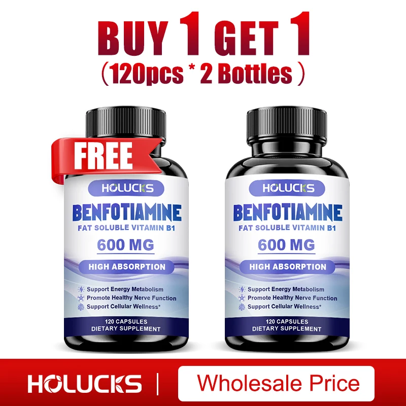 

Капсулы HOLUCKS Бенфотиамин, 600 мг, способствуют энергетическому обмену веществ, поддержке клеточного здоровья, улучшению функции нервов.