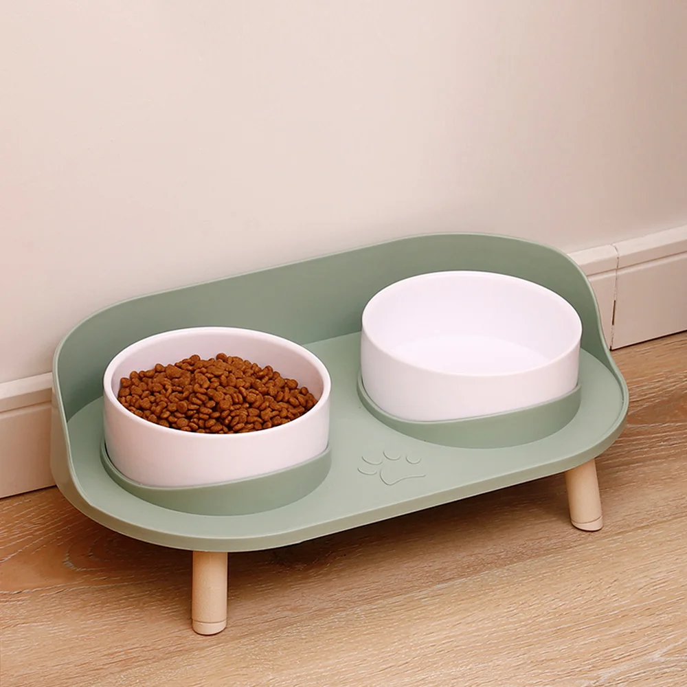 

Adjustable Cat Double Bowls Feeder Height Pet Cats Drinker Water Bowl Elevated Feeding Kitten Supplies Food Feeders Dogs Dish