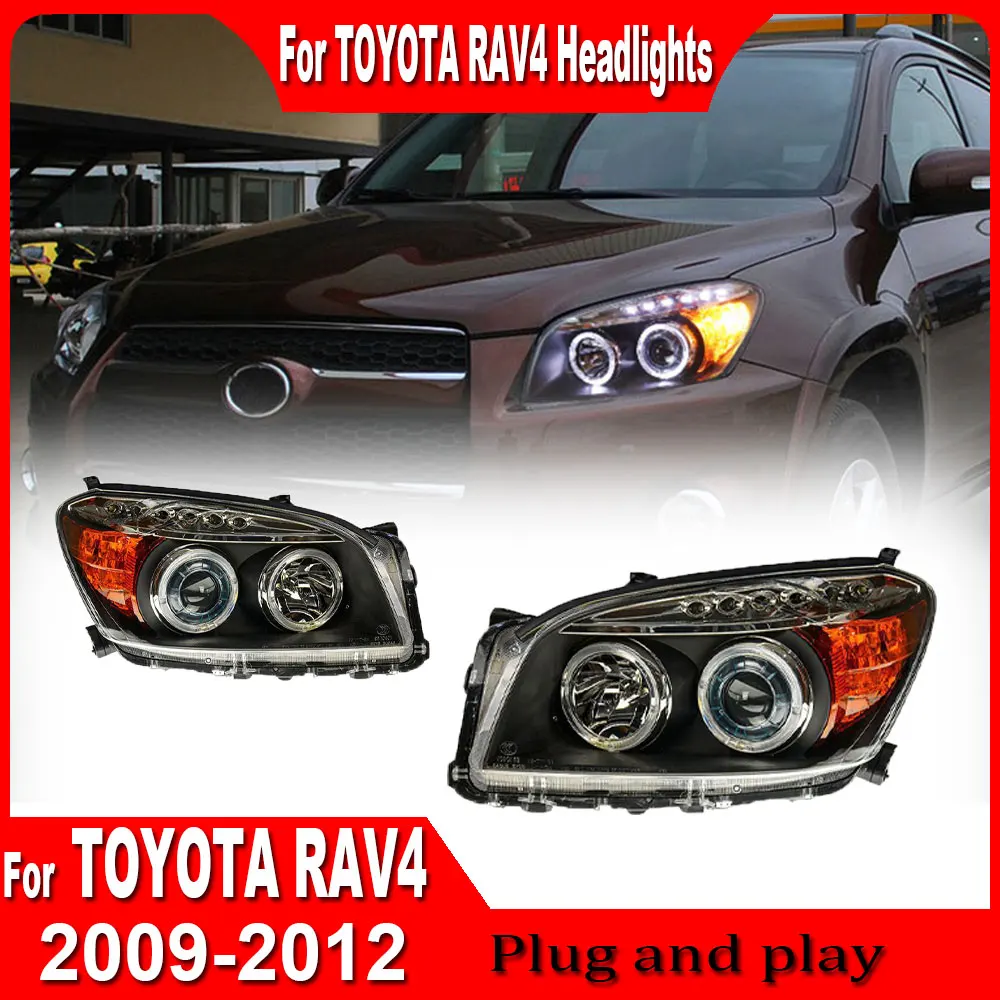 

Car Front Lights For Toyota RAV4 Headlights 2009 2010 2011 2012 LED DRL Daytime Running Light Bi-xenon Lens Car Assembly