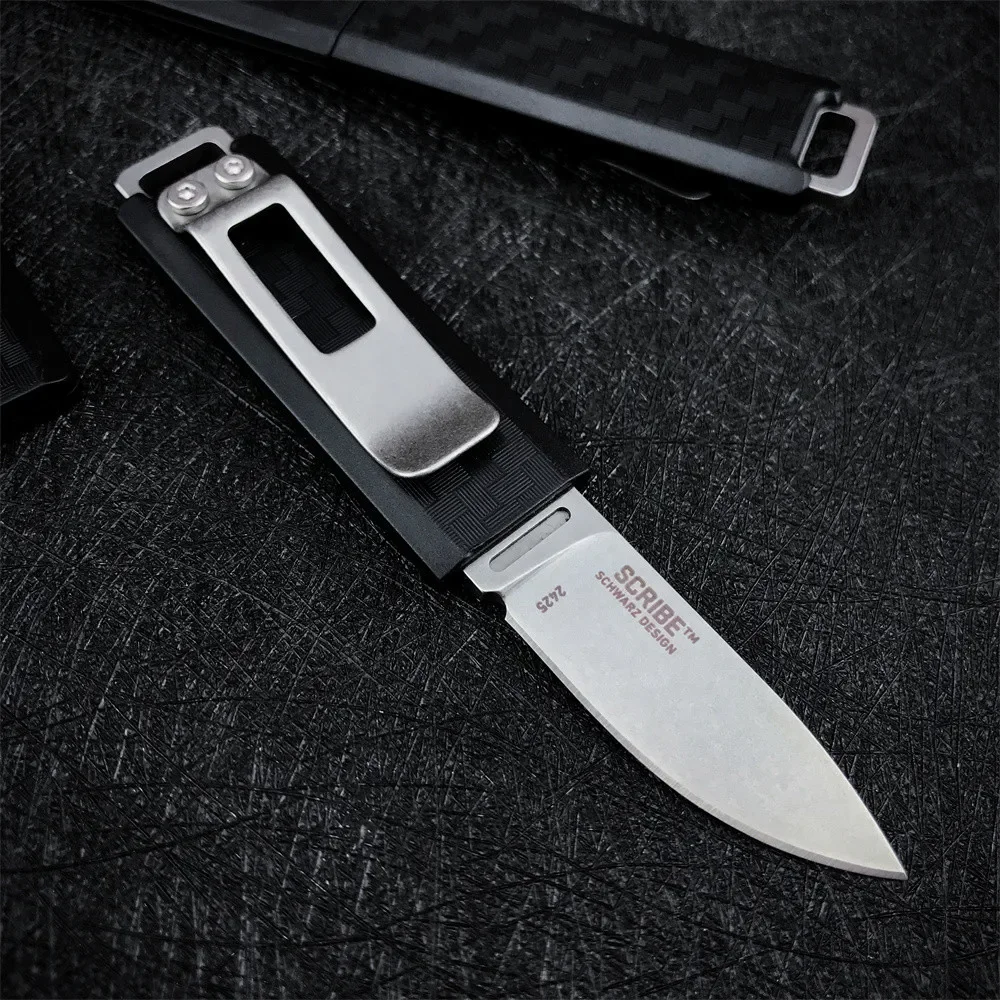 Portable Mini Pocket Fixed Blade Knife 5CR1MOV Blade Glass Reinforced Nylon Handle Outdoor Tactical Camping Survival Tool