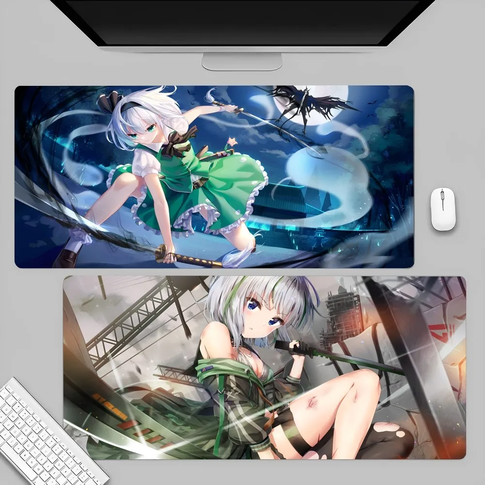 Anime Game Touhou Project Tōhō Purojekuto Youmu Konpaku Mousepad Mouse Mat Desk Mat With Pad gaming accessories Prime Gaming XXL