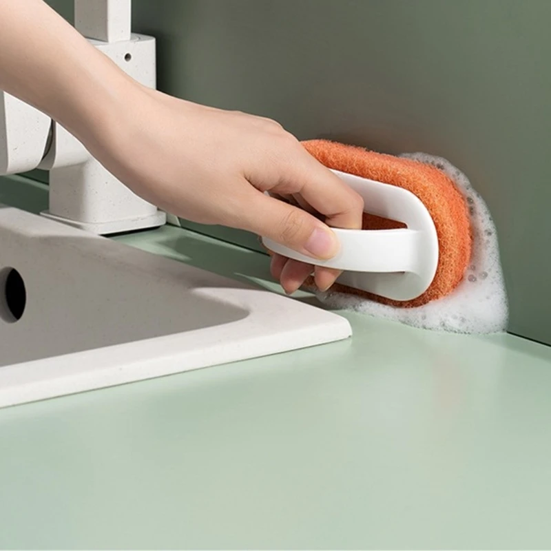 Kitchen Cleaning Bathroom Toilet Glass Wall Cleaning Bath Brush Plastic Handle Sponge Bath Bottom Bath Brush 2