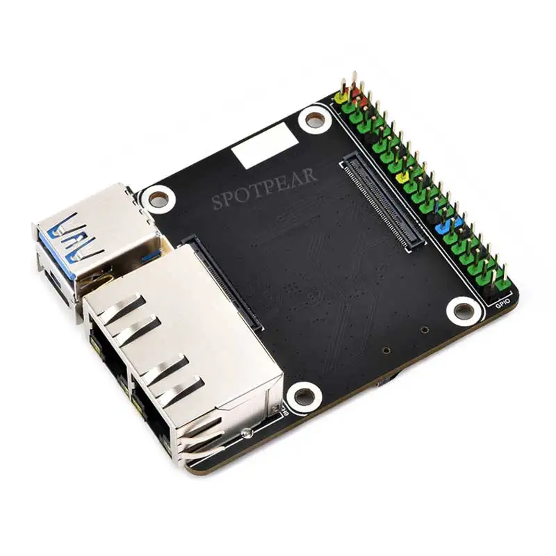 

Raspberry Pi CM5 Compute Module 5 Dual Gigabit Ethernet RJ45 Port Mini Expansion IO Base Board