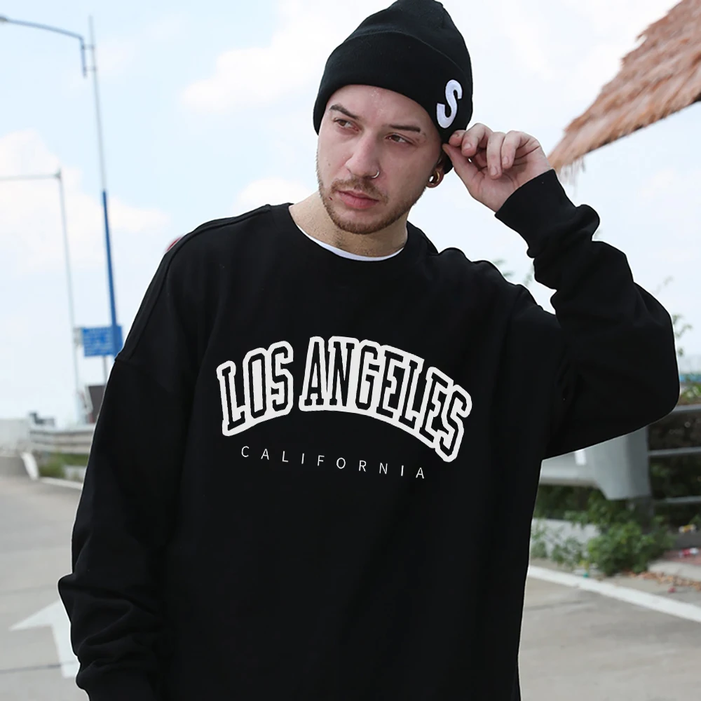 

Los Angeles California Usa Men Cotton Hoodies Trendy Brand Fashion Tops Hip Hop Vintage Sweatshirt Spring Fleece Mans Pullovers