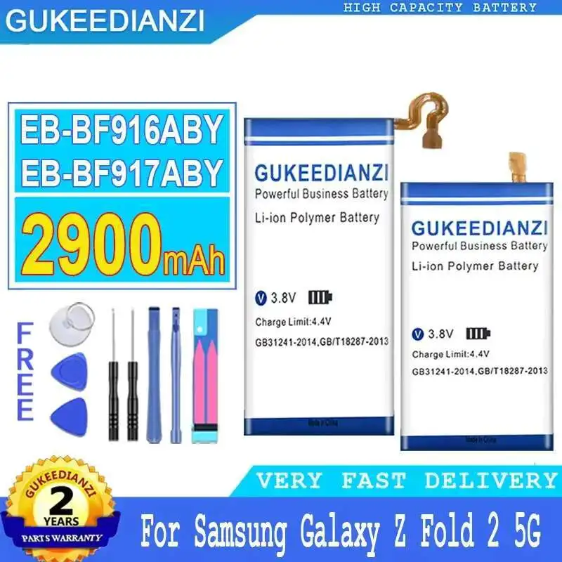 

Mobile Phone Battery EB-BF916ABY+EB-BF917ABY 2800mAh/2900mAh For Samsung Galaxy Z Fold 2 Fold2 5G SM-F916