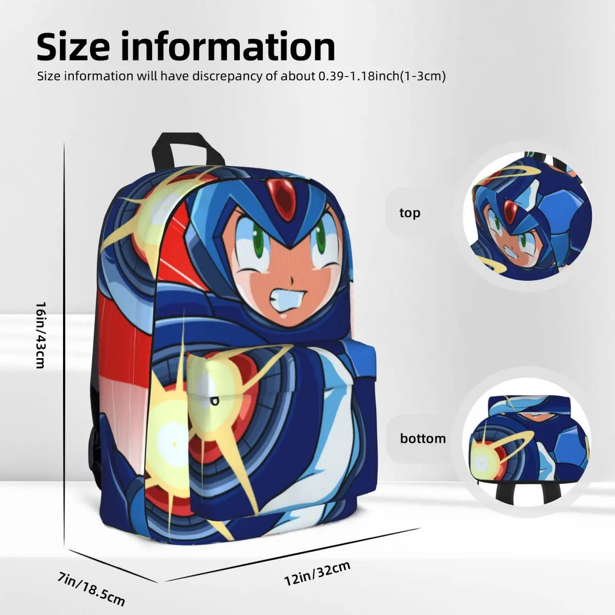 Megaman Video Game Mega Man Backpacks Large Capacity Student Book bag Shoulder Bag Laptop Rucksack Casual Children School Bag