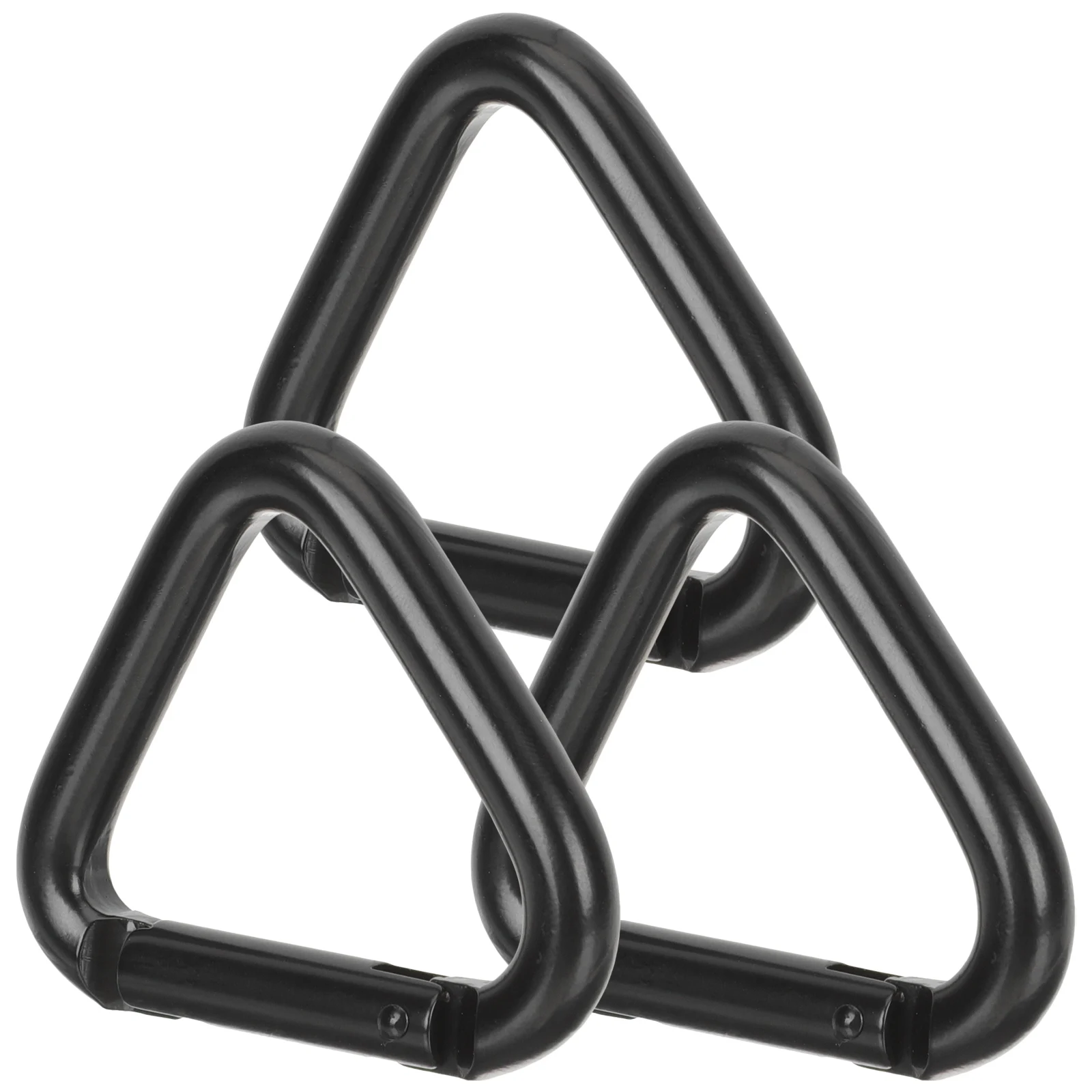 

3pcs Large Triangle Carabiner Heavy Duty Climbing Buckles Black Metal Hooks for Keys Backpack Outdoor Mountaineering Gear