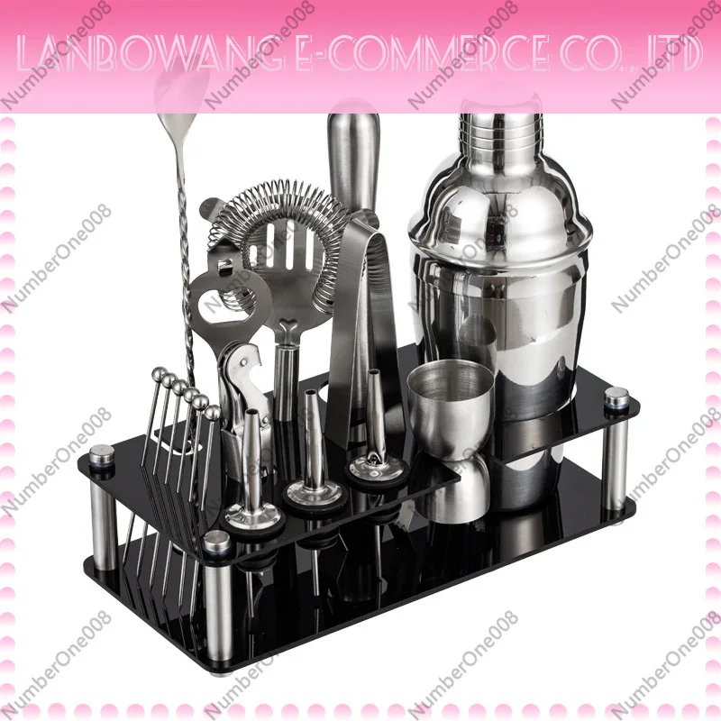 

Stainless Steel Cocktail Shaker Set, Bartender Kit with Acrylic Base, Bar Mixing Tool for Home Bar Party