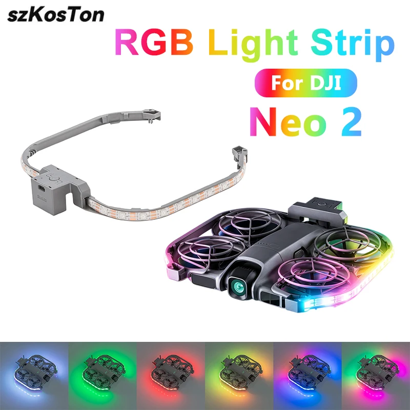 Light Strip for DJI Neo 2 Colorful Night Flight Indicator Dynamic Light Effects Type-C Charging Lamp Drone Accessory
