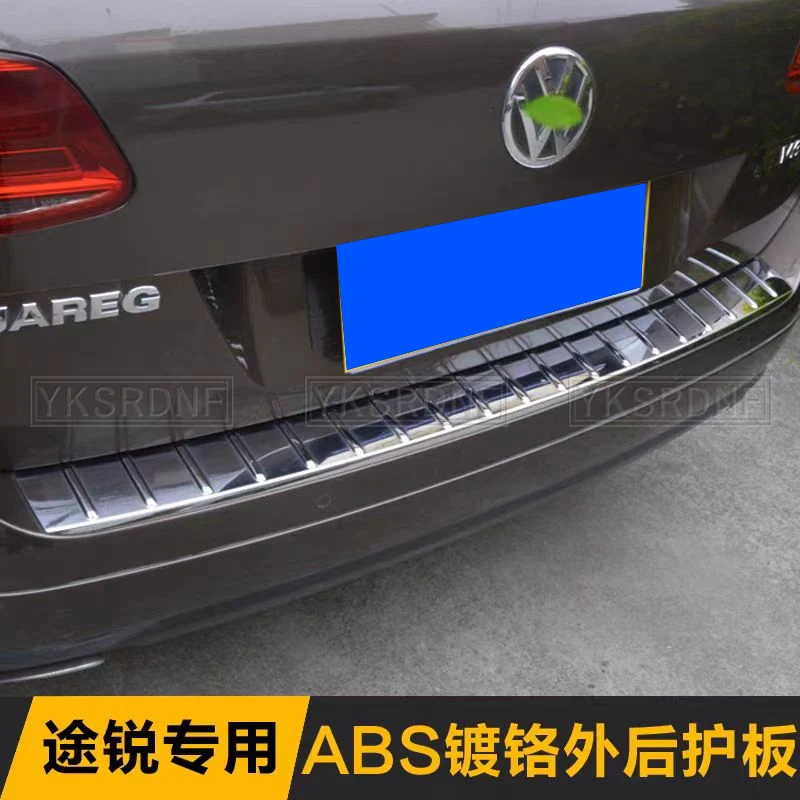 

rear Sill Car bumper Protector For Volkswagen VW Touareg 2004-2018 ABS Chrome Rear Bumper Protector Sill Trunk Tread Plate