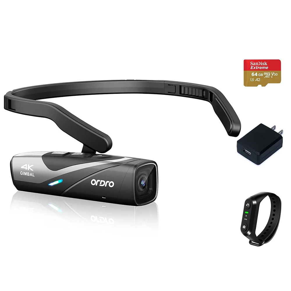 كاميرا مدونة فيديو صغيرة يمكن ارتداؤها ORDRO EP8 4K 60FPS كاميرا فيديو رقمية 2-Axis Gimbal Stabilization Gentle Action Camara #1