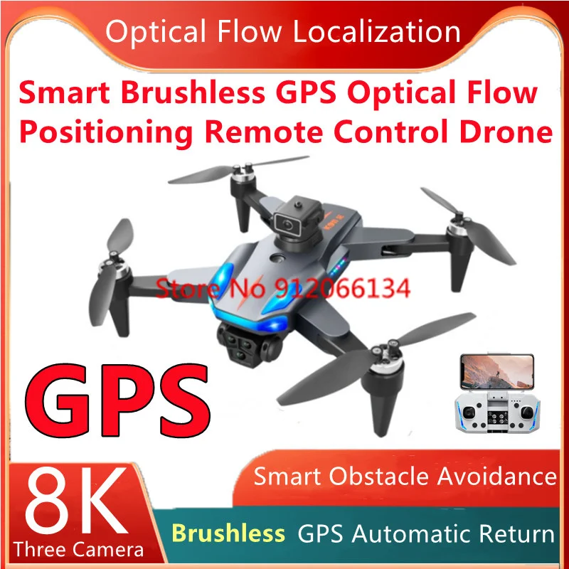 

GPS Optical Flow Positioning Brushless RC Drone 8K 3 Camera Avoiding Obstacles EIS Stability WIFI FPV Remote Control Quadcopter