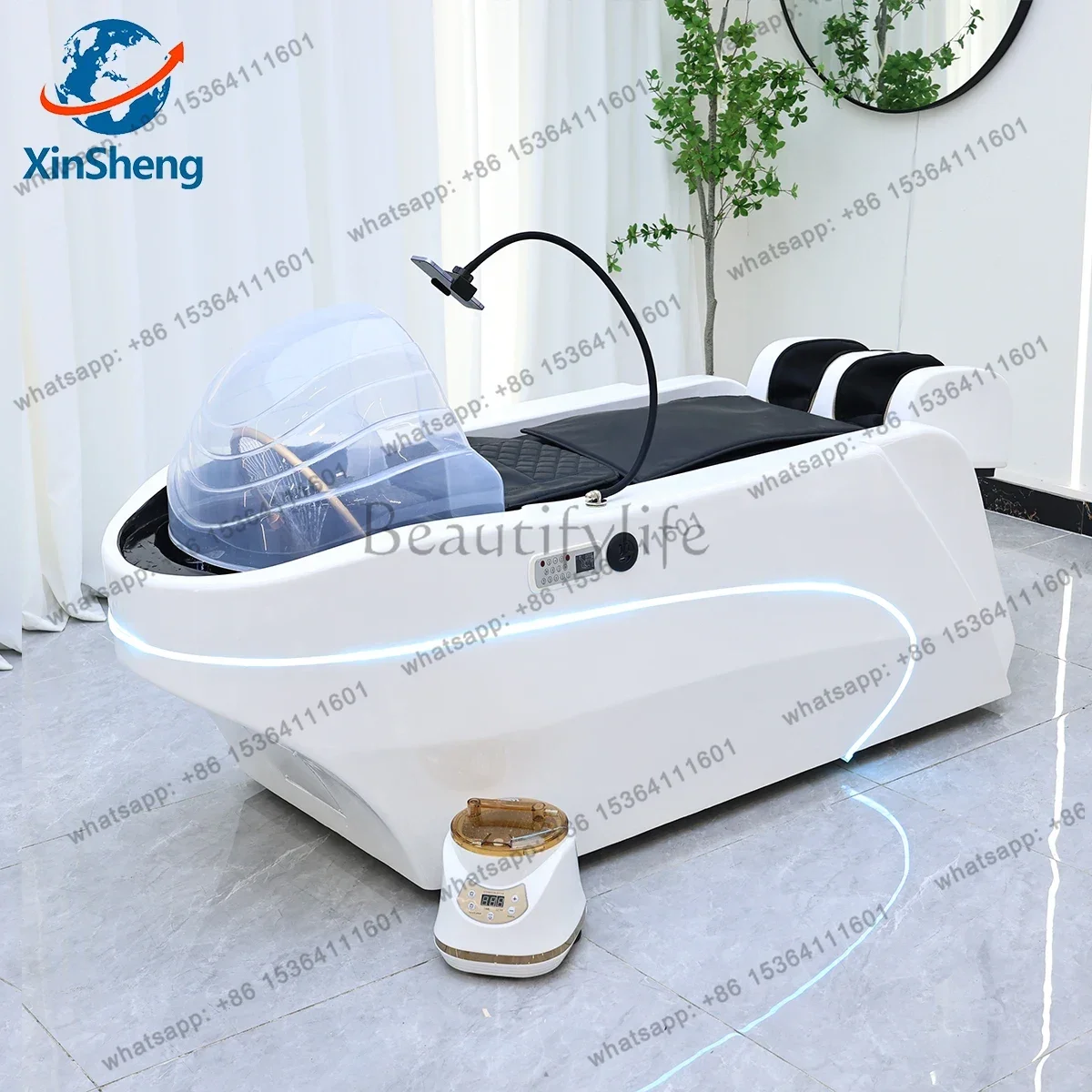 Hair Salon Shampoo Bed Head SPA Fumigation Machine Electric Massage Table for Leisure Health Store Commercial Furniture