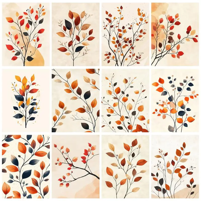 

PhotoCustom Painting By Numbers Handicraft Autumn Branches Paint By Numbers Landscape Diy Crafts On Canvas Gift For Adults Art W