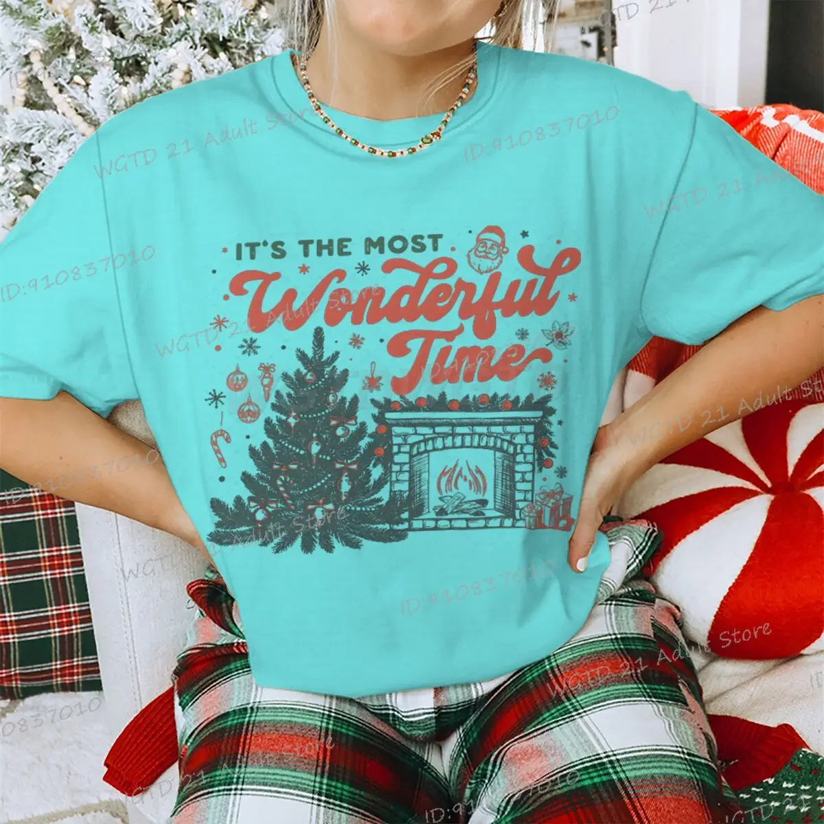 

It's The Most Wonderful Time Print Women Men T Shirts Christmas Xmas Gifts Vintage Tops Christmas Tree Fashion New Year T-shirt