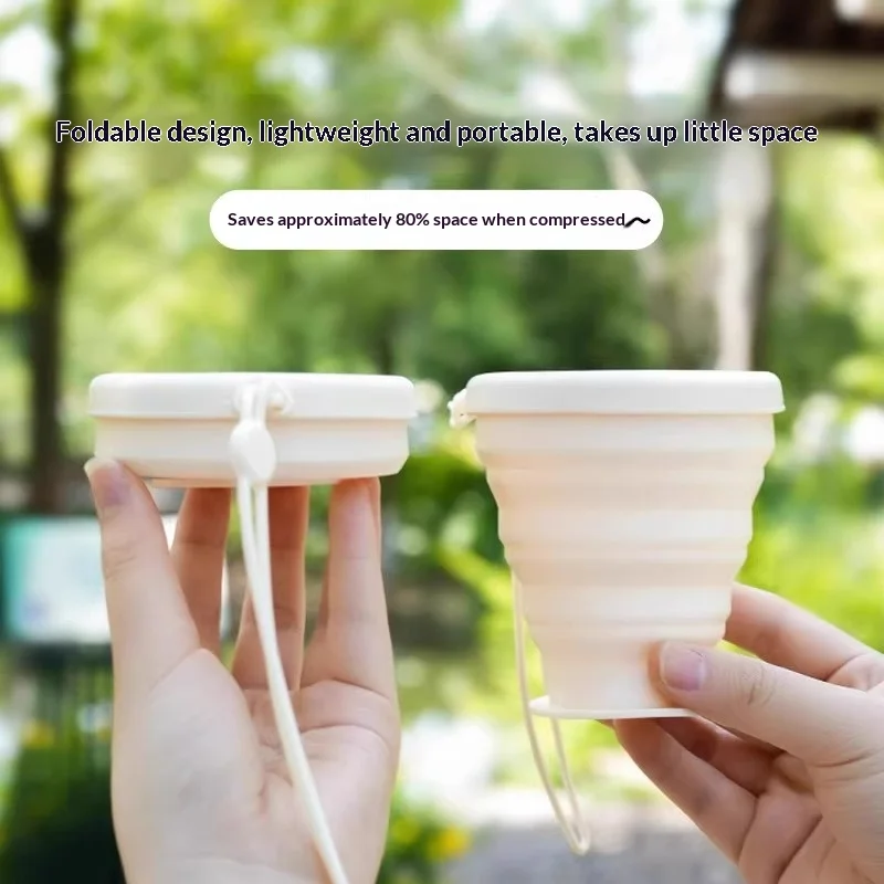 Folding Water Cup Travel Mouthwash Cup Silicone Outdoor Retractable Travel and Business Trip Portable Toothbrush Cup