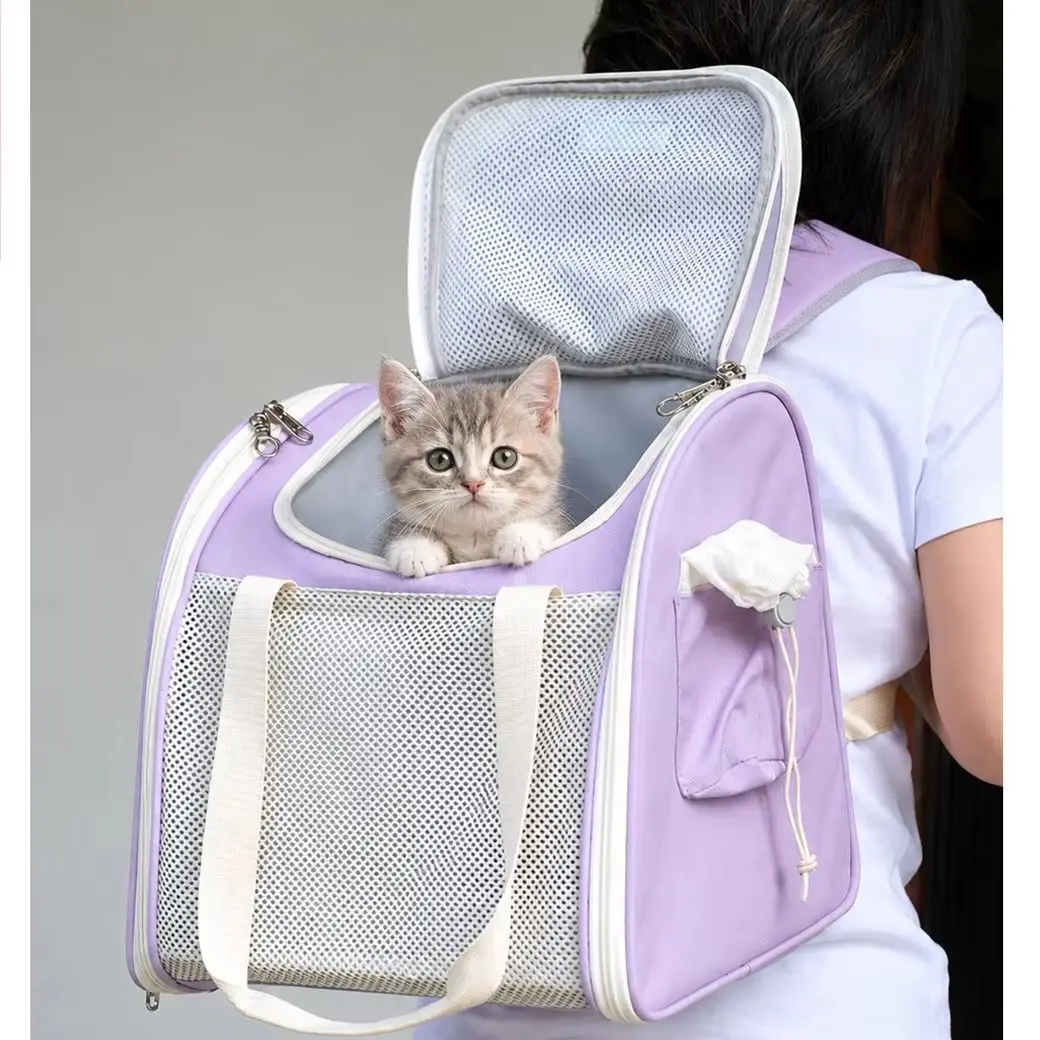 Pet Carrier Bag, Cat Bag for Outdoor Use, Portable, Lightweight and Breathable for Summer, Cat Backpack, Shoulder Bag, Travel Carry Bag for Pets, Cat Bag, Dog Backpack [Suitable for Cats about 6kg Pounds/Suitable for Dogs about 4kg Pounds]