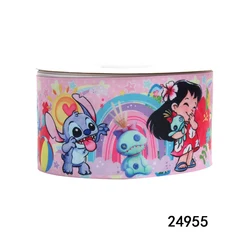 5Yards Disney Stitch Cartoon Grosgrain Ribbon for Hairbows Craft Materials