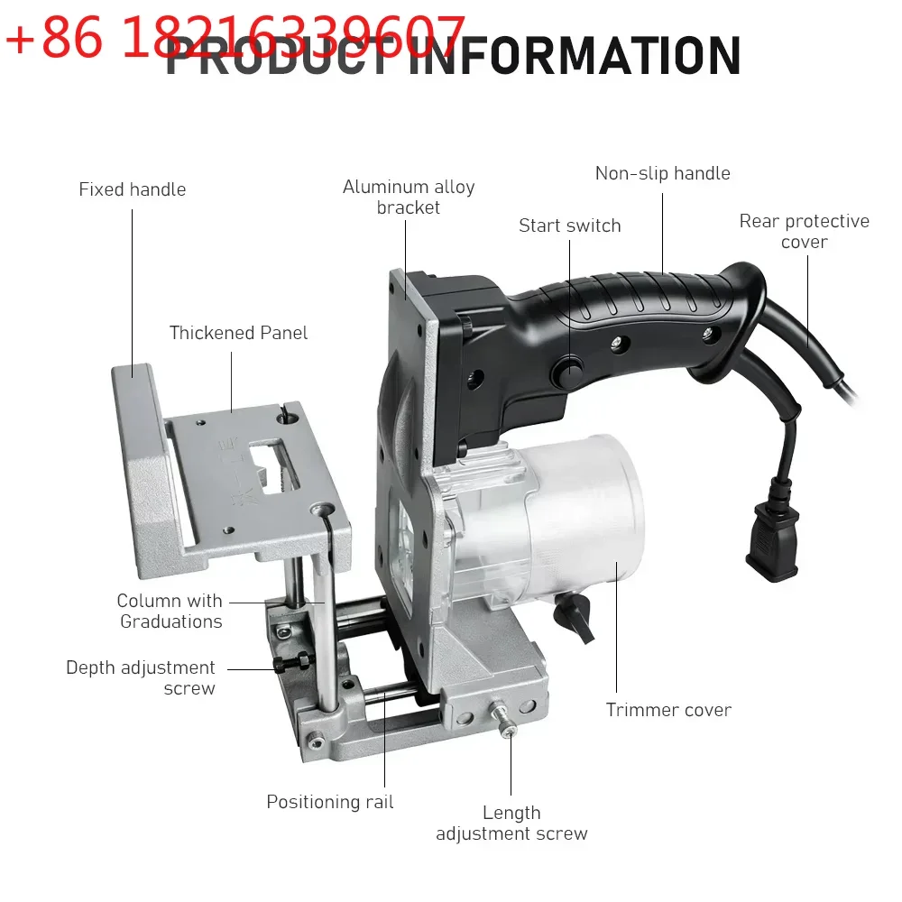 TAO Portable Mini Grooving Machine Rack 2-in-1 Woodworking Mold Trimmer Milling Machine Cutter Connection Positioning