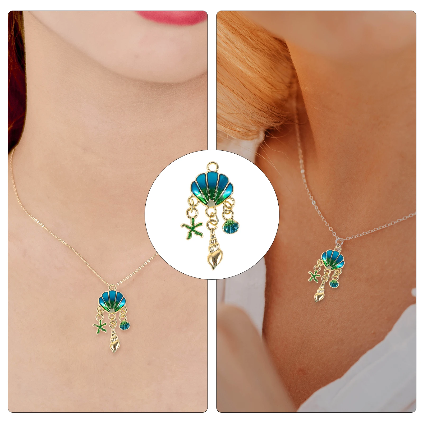 

10pcs Charms Blue Shell Screw Alloy Seashell Decor Accessories for DIY Earrings Necklace Pendant Crafts Decor