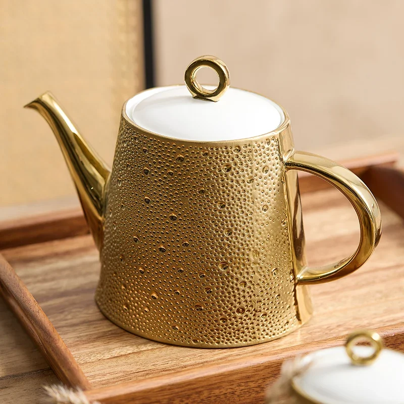 Ceramic Teapot Home Light Luxury High End Creative Afternoon Tea with Filter Flower Teapot