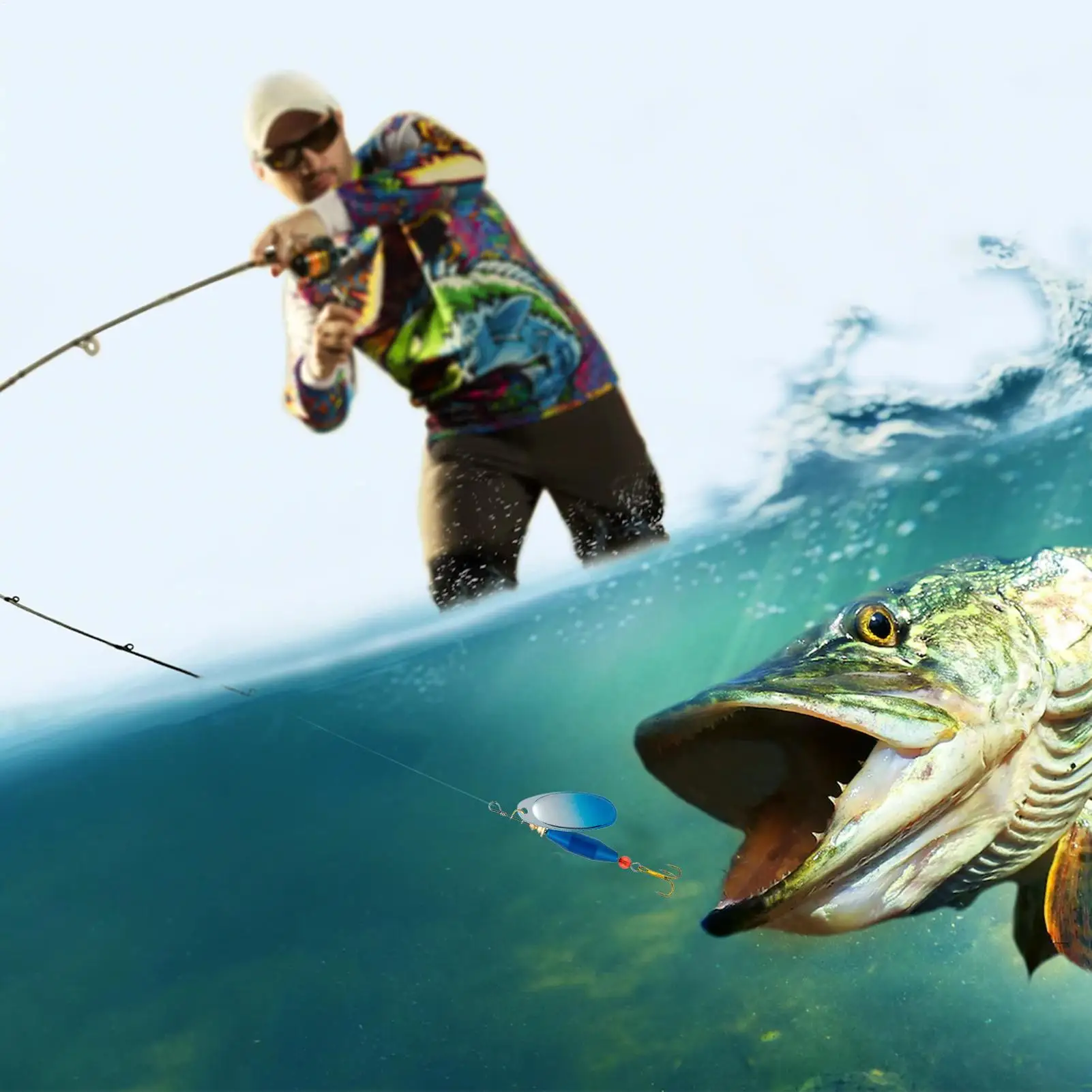 Fishing Lures 5 Pieces Sequins Rotating Bait Metal Saltwater Fishing Lures For Trout Bass Boat Lake Pond Saltwater Freshwater