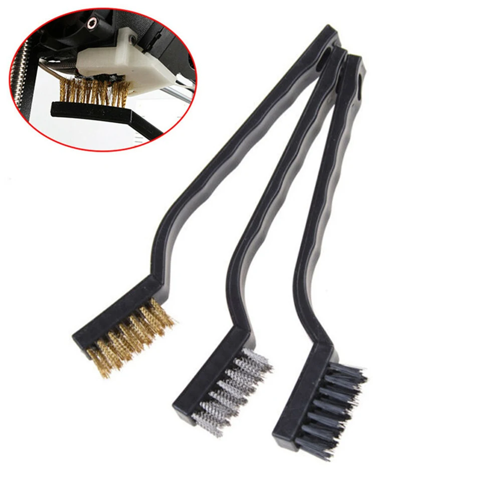 1pc Stainless Steel Copper Nylon Wire Brush Rust Scrub Remove Cleaning Tools Manual Cleaning Maintenance Tool