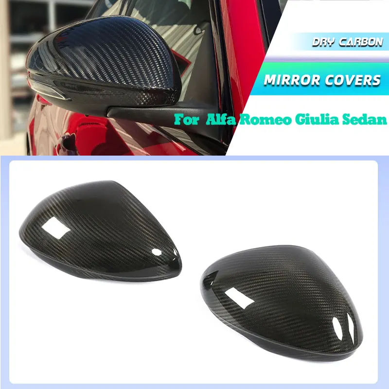 

Накладки на зеркала заднего вида для Alfa Romeo Giulia Sedan 2015-2018, из сухого карбона (препрег), гоночные, для боковых зеркал, чехлы-накладки