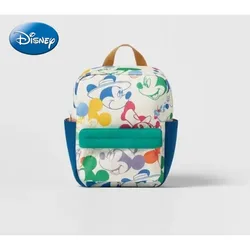 MINISO Disney 2023 New Fashion Children's School Bag Student Multifunctional Backpack Color Matching Mickey Mouse Print Backpack