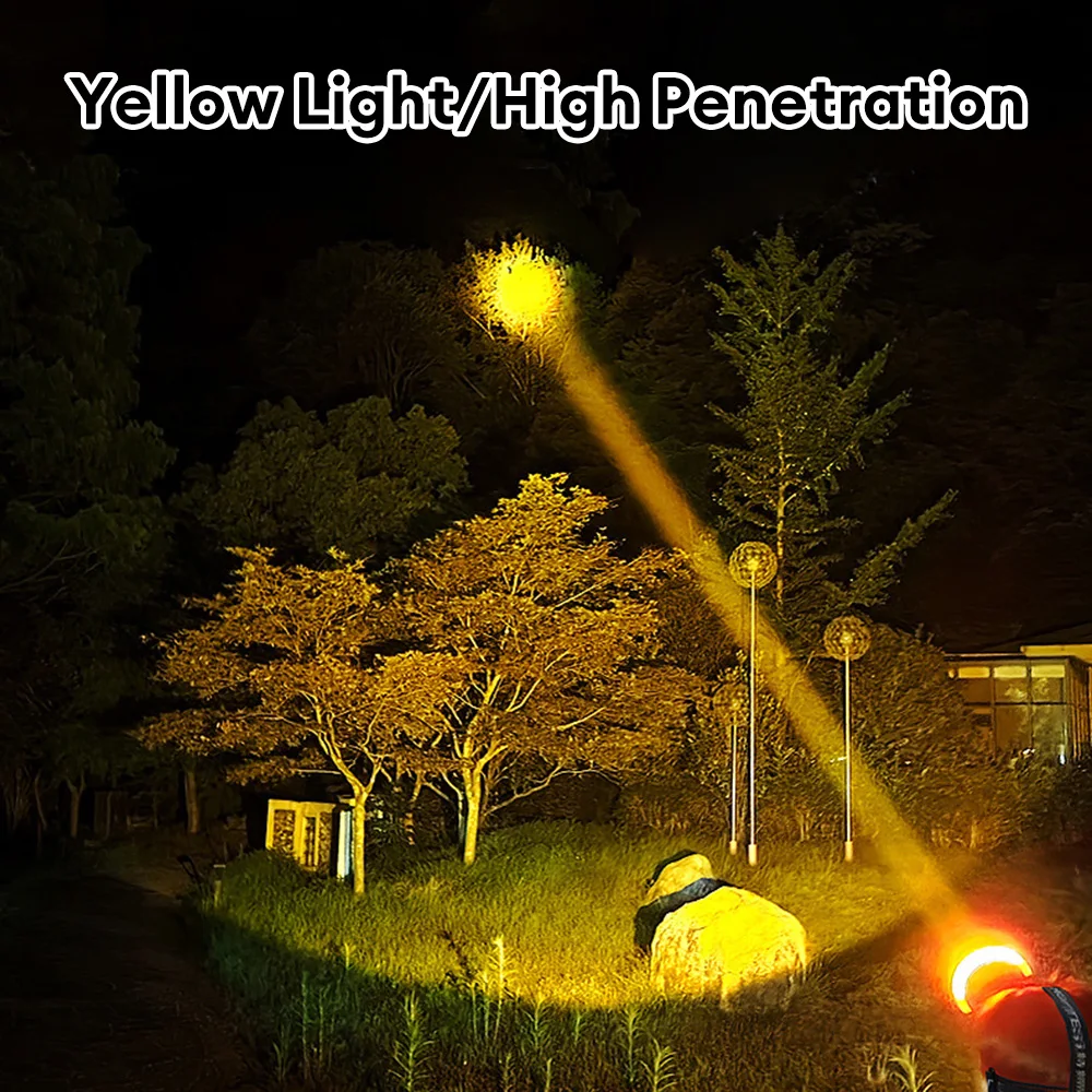 D2 Powerful LED Headlamp Head Light Rechargeable Headlight Outdoor Fishing Camping Hiking Led Flashlights Long-distance Lighting