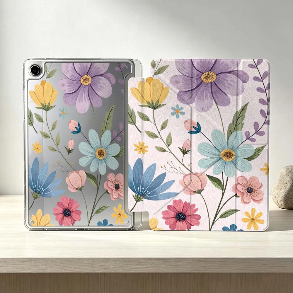 Мягкий чехол для планшетов Samsung Galaxy Tab S10 S9 S8 S7 S6 A11 A10 A9 FE Plus Lite Foldable 3Y с рисунком «Свежие цветы»