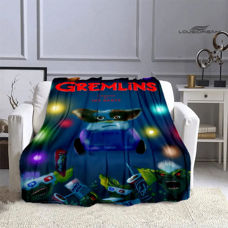 Gremlins cartoon printing blanket children's warm blanket flannel soft and comfortable blanket home travel blanket birthday gift