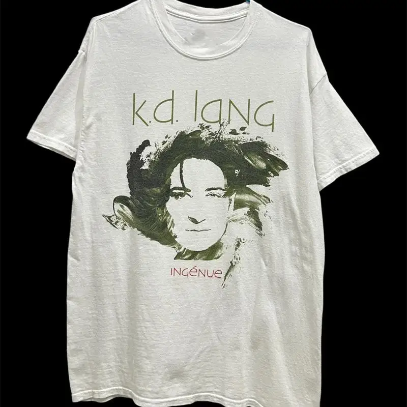 

Vtg K D Lang Face To Cotton White T Shirt All Size