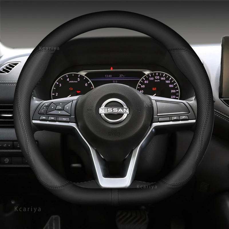New fashion leather car steering wheel cover For Nissan Kashka J11J10 blade XTrail March Tiida Kick Versa Juke accessories