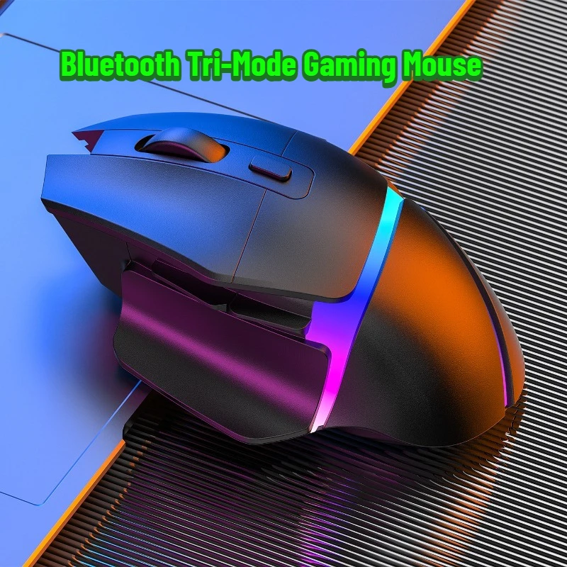 

Игровая мышь Bluetooth с тремя режимами подключения для ноутбуков и настольных компьютеров, мышь для киберспорта
