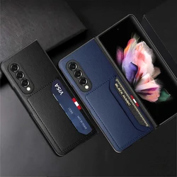Leather Fashion Case for Samsung Galaxy Z Fold 7 6 5 5G fold7 Fold5 Fold6 Fold 4 3 2 Fold3 Fold2 Fold4 Card Holder Phone Cover