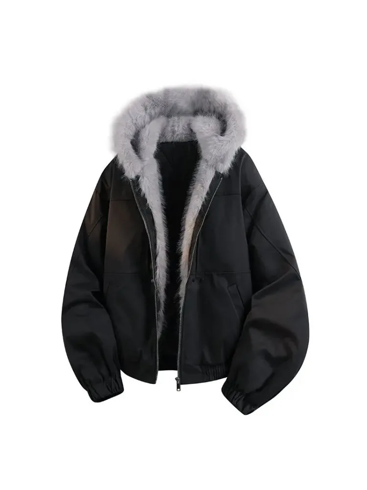 

Mens and Womens Cotton Jacket New Style Padded Jacket Hooded Outdoor Thickened Warm Parka Minimalist Daily Style Comfortable