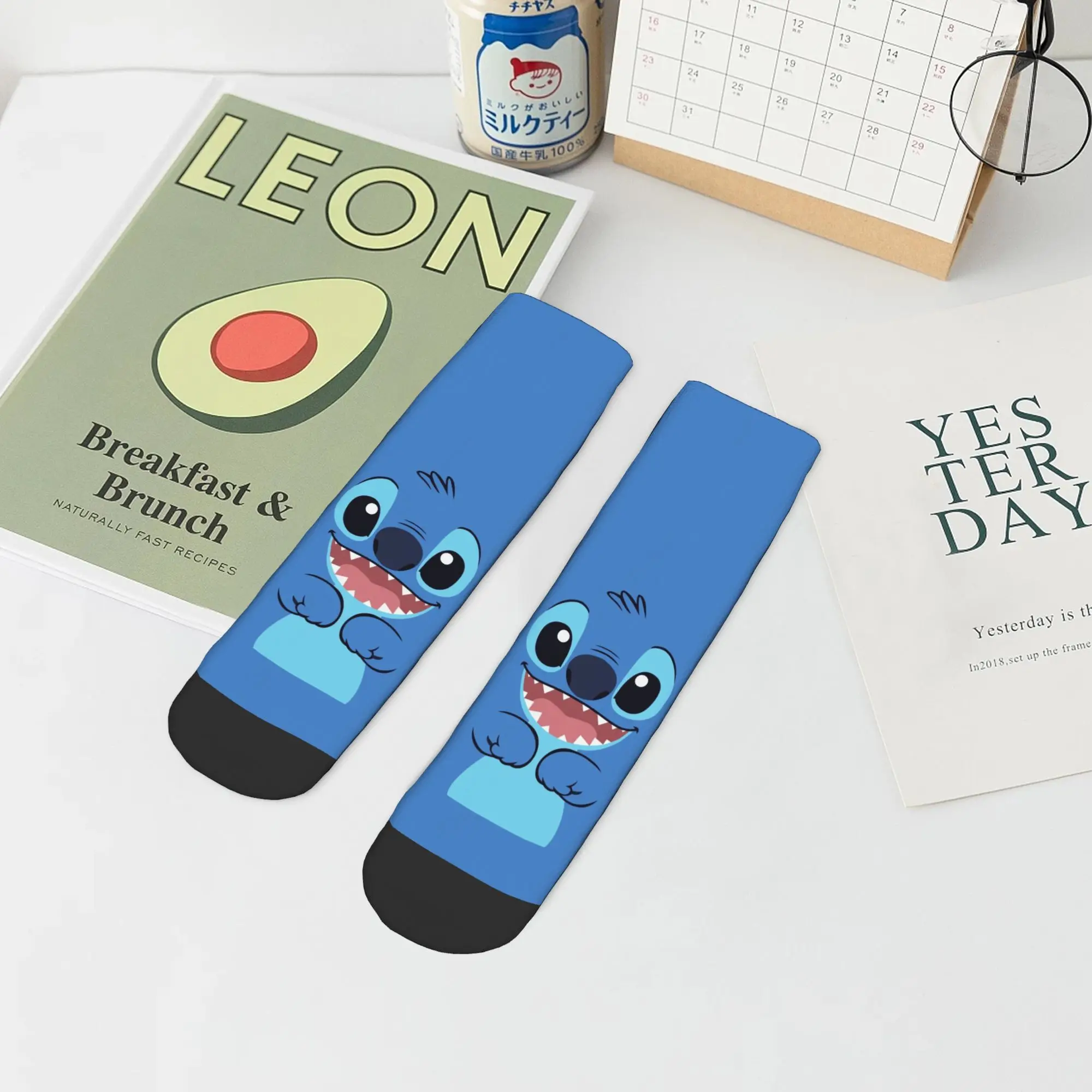 

Fashion Male Men Boat Socks Harajuku Anime Lilo & Stitch Sock Polyester Graphic Women Low Tube Sock Spring Summer Autumn Winter