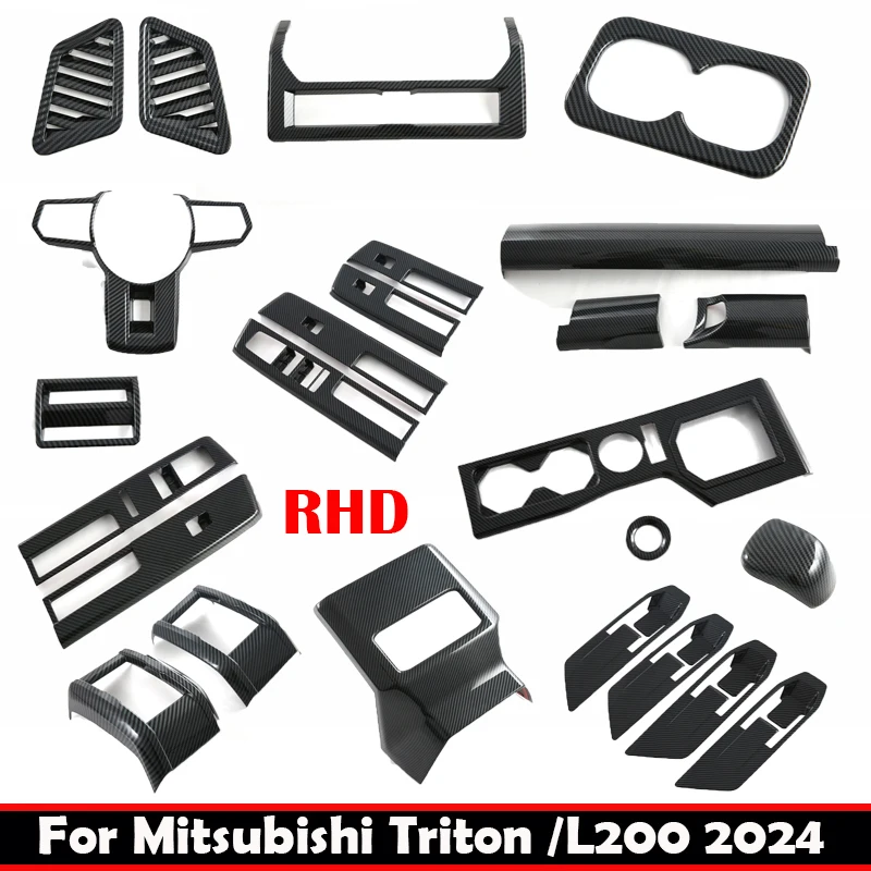 ABS engrenagem do console central, copo de água, interruptor de janela, ar condicionado saída tampa, RHD para Mitsubishi Triton L200 2024 +, interior