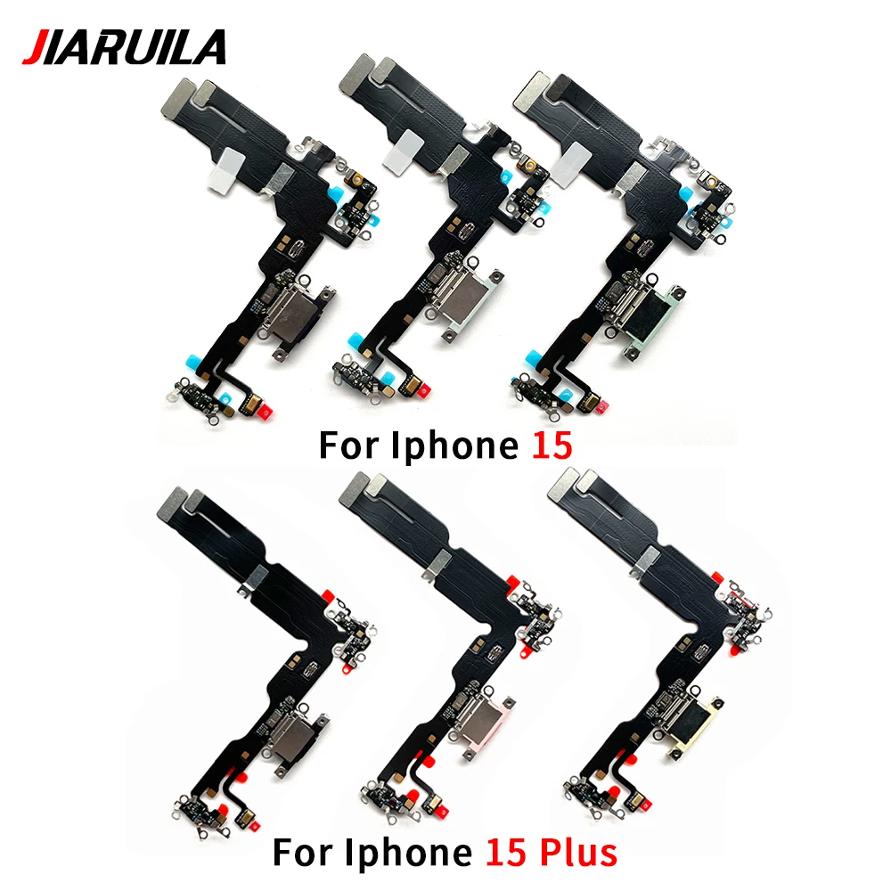 10Pcs/Lot Excellent For Iphone 15 Pro Max / For IPhone 15 Plus USB Charge Port Jack Dock Connector Charging Board Flex Cable