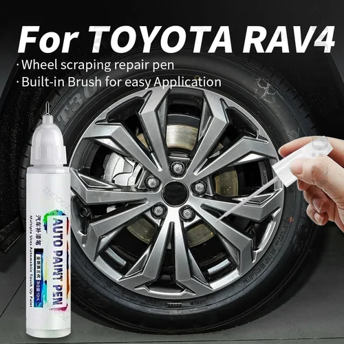 Imagen 1 del producto Para TOYOTA RAV4 Kit de reparación de ruedas de pintura de retoque, reparación rápida y fácil de arañazos de ruedas, pintura de llanta para reparación de ruedas de coche, color plateado y negro
