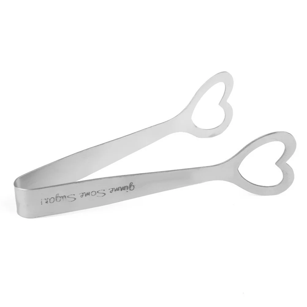 

Silver Stainless Steel Love Heart Sugar Ice Tong Kitchenware for Wedding Party Catering Restaurant Bar Home Office