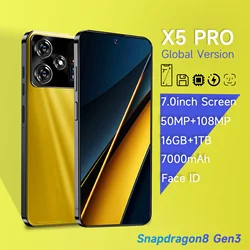 X5 Pro Globale Versie Smartphone Snapdragon8 Gen 3 16G + 1Tb 7000Mah 50 + 108Mp 4G/5G Netwerk Mobiele Telefoon Android Mobiele Telefoon