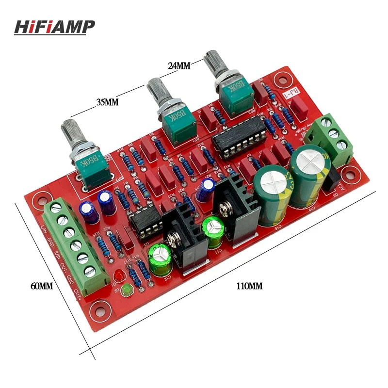 

Плата предусилителя для сабвуфера HiFiAMP BJ-1 с высококачественным чипом обработки басов и звуком уровня аудиофилов