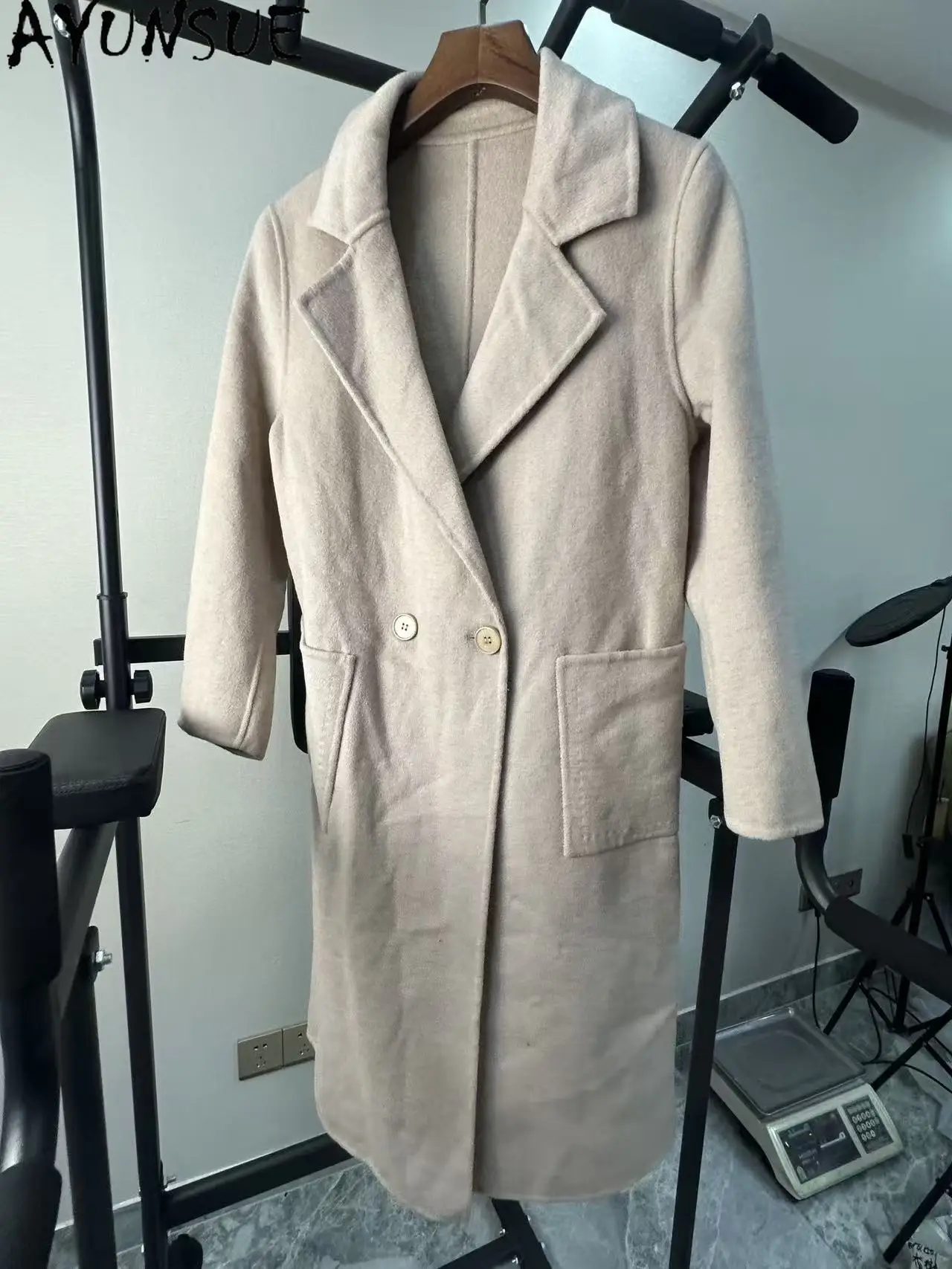 Ayunsue jaqueta de lã real feminina roupas de inverno comprimento médio trench coat mulher promoção única sabores menor sem reembolso sem troca